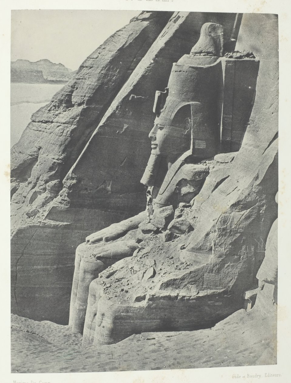 Ibsamboul, Spéos De Phrè का ओरिएंटल कोलोसस, प्रोफाइल में देखा गया, नूबिया, 184951, 1852 में छपा। द्वारा मैक्सिम डू कैंप