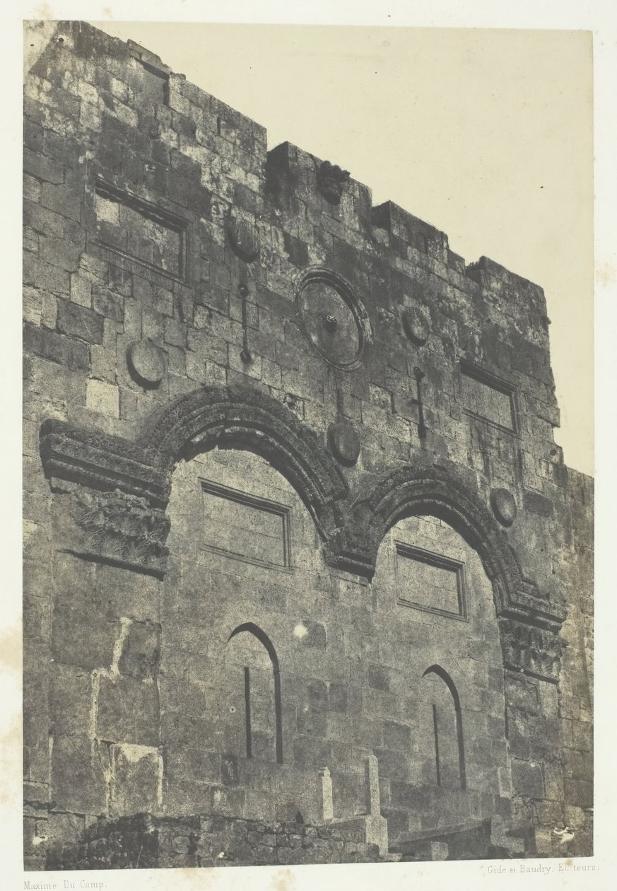 जेरूसलम, गोल्डन गेट बाब-अल-दहरीह, फिलिस्तीन, 184951, 1852 मुद्रित। द्वारा मैक्सिम डू कैंप