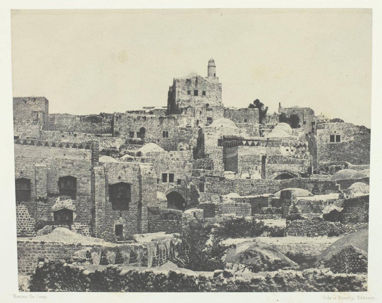 जेरूसलम, वेस्टर्न क्वार्टर, फ़िलिस्तीन, 184951, 1852 मुद्रित। द्वारा मैक्सिम डू कैंप
