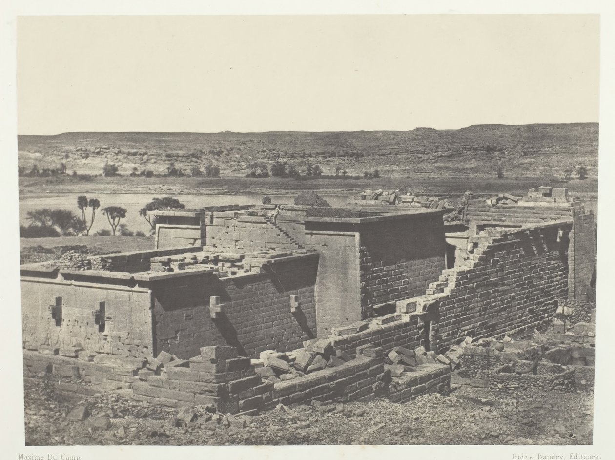 कलबशेह, कलाबशेह तालमिस के मंदिर का सामान्य दृश्य, नूबिया, 184951, 1852 में छपा। द्वारा मैक्सिम डू कैंप