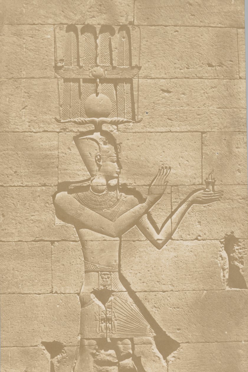 कलबशेह, मंदिर के पिछले हिस्से की मूर्ति, 1849-51। द्वारा मैक्सिम डू कैंप