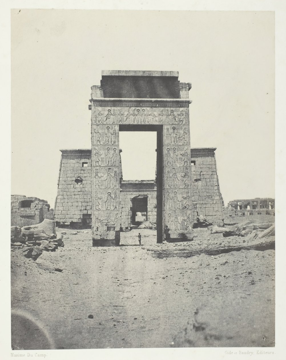 कर्णक, प्रोपलोन फ्रॉम द टेंपल ऑफ़ खोंस, थेब्स, 184951, 1852 मुद्रित। द्वारा मैक्सिम डू कैंप