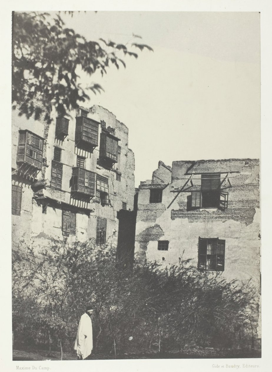 फ्रैंक क्वार्टर में हाउस एंड गार्डन, ले कायर, 184951, 1852 मुद्रित। द्वारा मैक्सिम डू कैंप