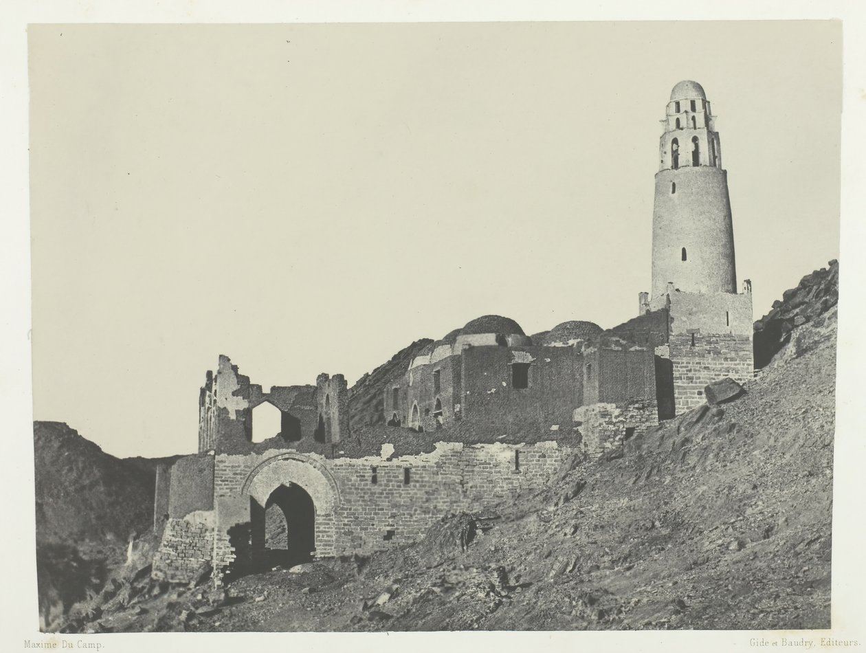 बाब विलेज, नूबिया में बेलाल मस्जिद, 184951, 1852 मुद्रित। द्वारा मैक्सिम डू कैंप
