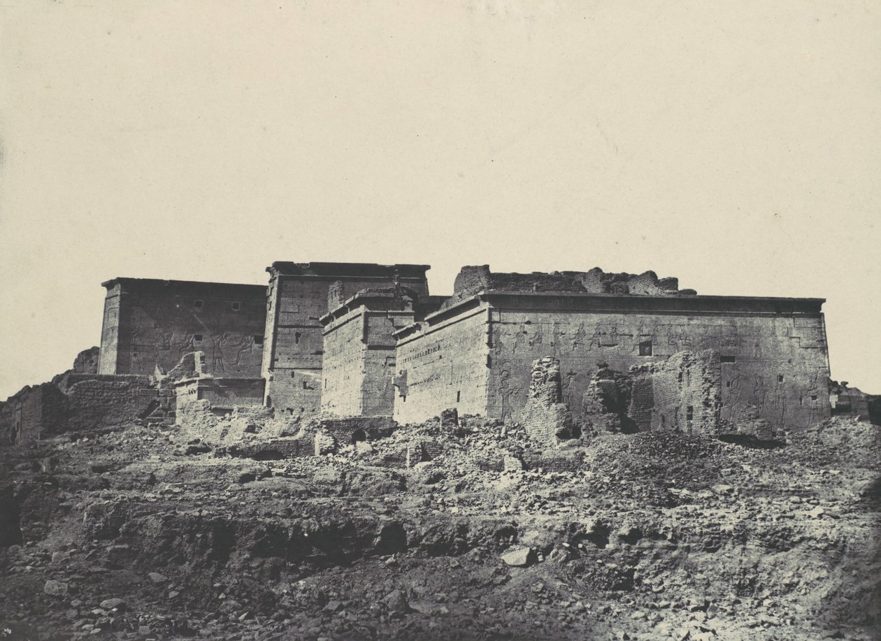 नूबिया। आइसिस का महान मंदिर, ए फिलो। उत्तर से लिया गया सामान्य दृश्य, 1850। द्वारा मैक्सिम डू कैंप