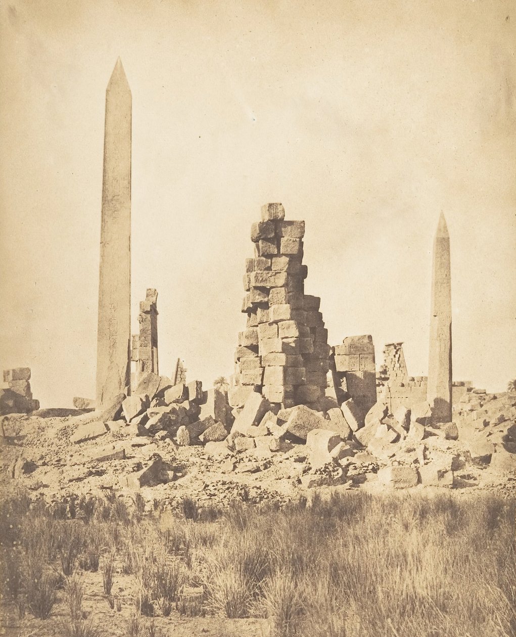 कर्णक थेब्स के महल से ओबिलिस्क, 1849-50। द्वारा मैक्सिम डू कैंप