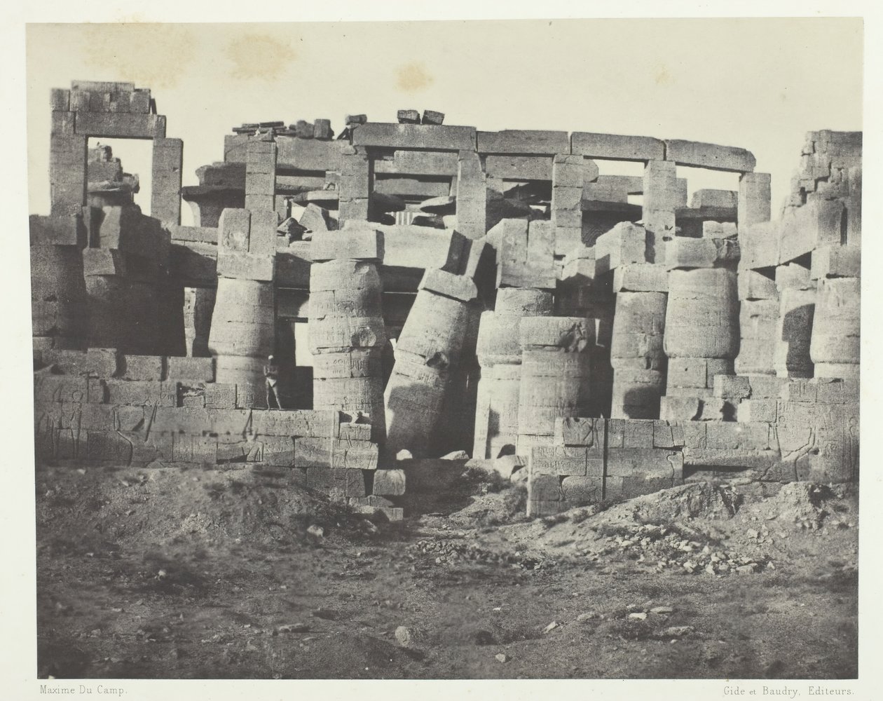 कर्णक पैलेस, हाइपोस्टाइल हॉल टेकन टू द नॉर्थ, थेब्स, 184951, 1852 मुद्रित। द्वारा मैक्सिम डू कैंप