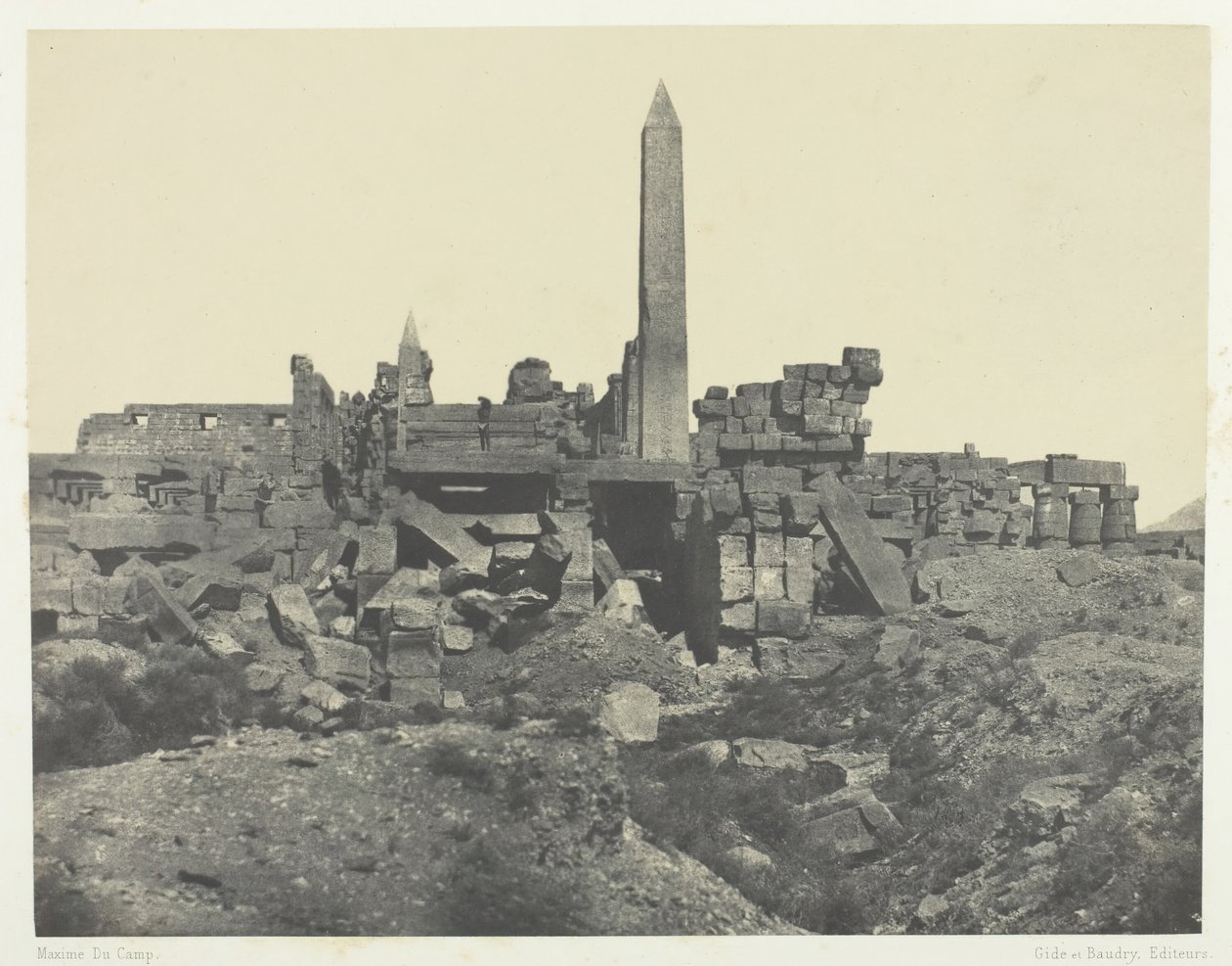 कर्णक पैलेस, ग्रेनाइट अभयारण्य और हाइपोस्टाइल हॉल, थेब्स, 184951, 1852 में छपा। द्वारा मैक्सिम डू कैंप