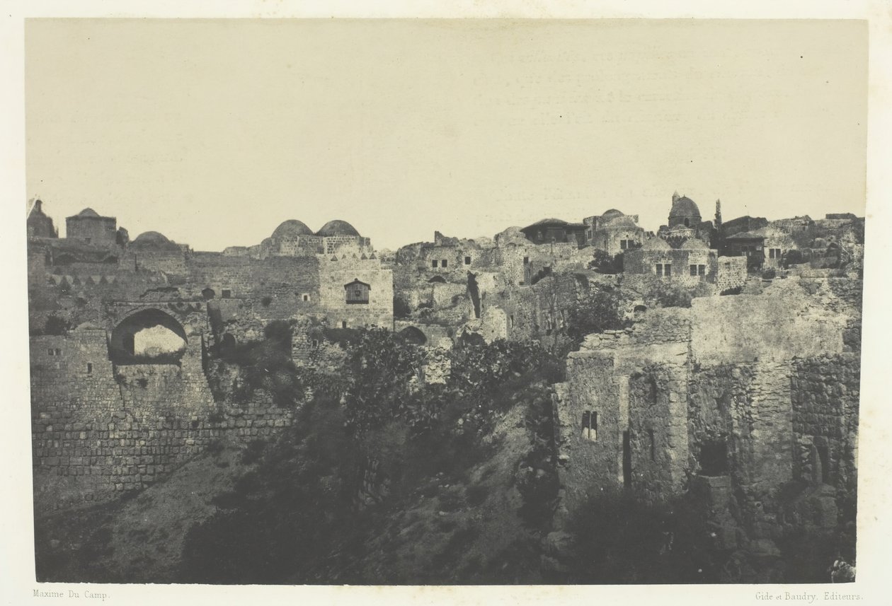 पश्चिमी क्वार्टर, जेरूसलम, फिलिस्तीन, 184951, 1852 मुद्रित। द्वारा मैक्सिम डू कैंप