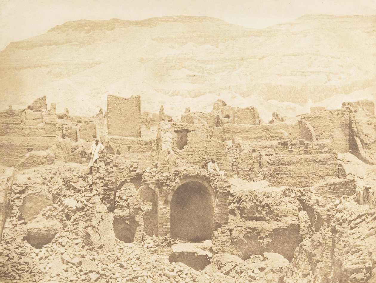एक ईसाई शहर के खंडहर, मेडिनेट-हाबू थेब्स में, 1849-50। द्वारा मैक्सिम डू कैंप