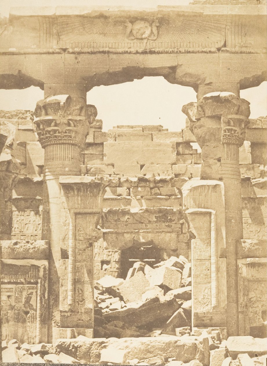 कलाबचेह का मंदिर - प्रोनाओस के औसत दर्जे के स्तंभ के बीच, 8 अप्रैल, 1850। द्वारा मैक्सिम डू कैंप