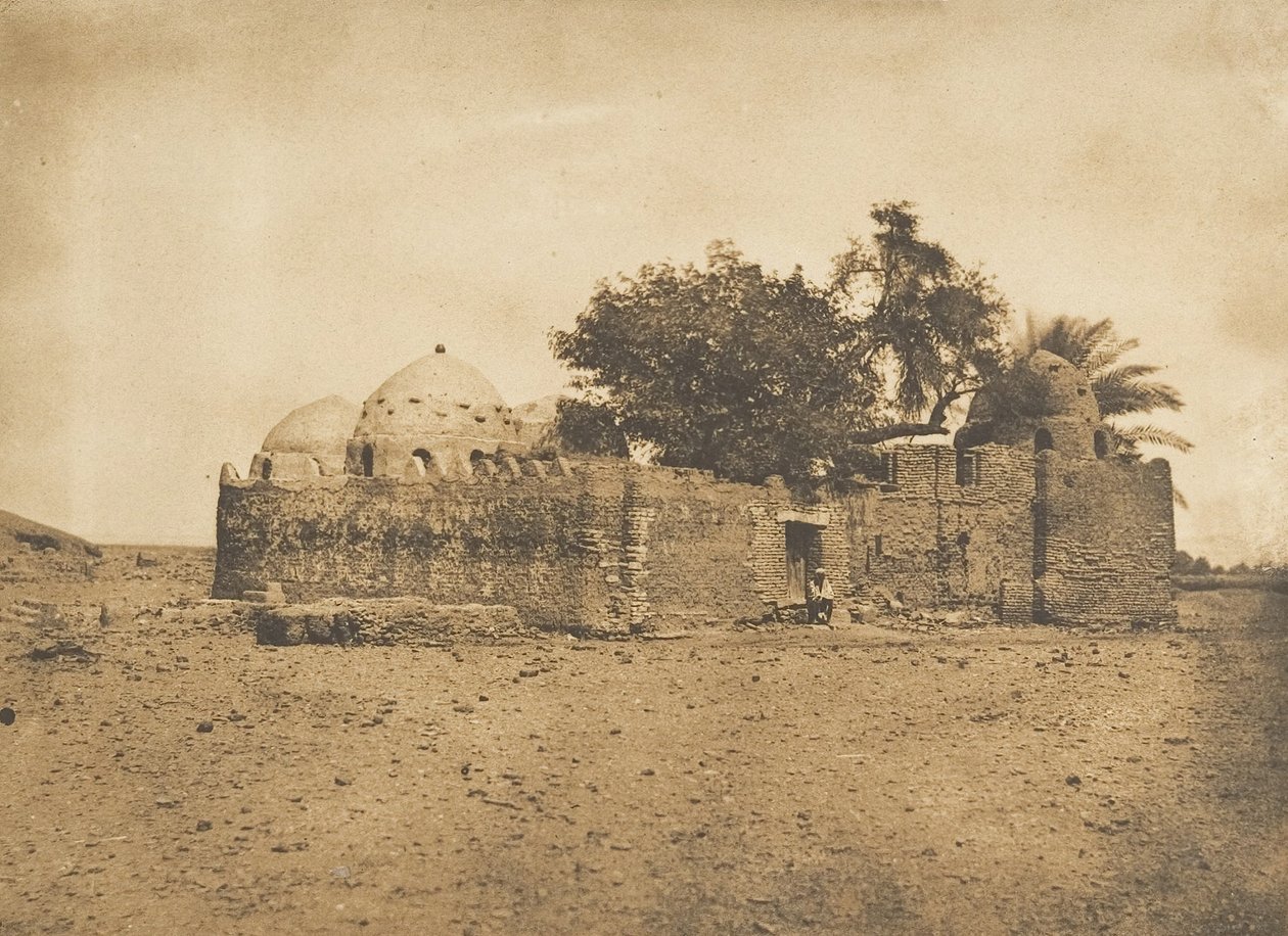 1849-50 में हेरमेंट में हदजी-अब्दल्लाह-एल-मारबाउट का मकबरा। द्वारा मैक्सिम डू कैंप