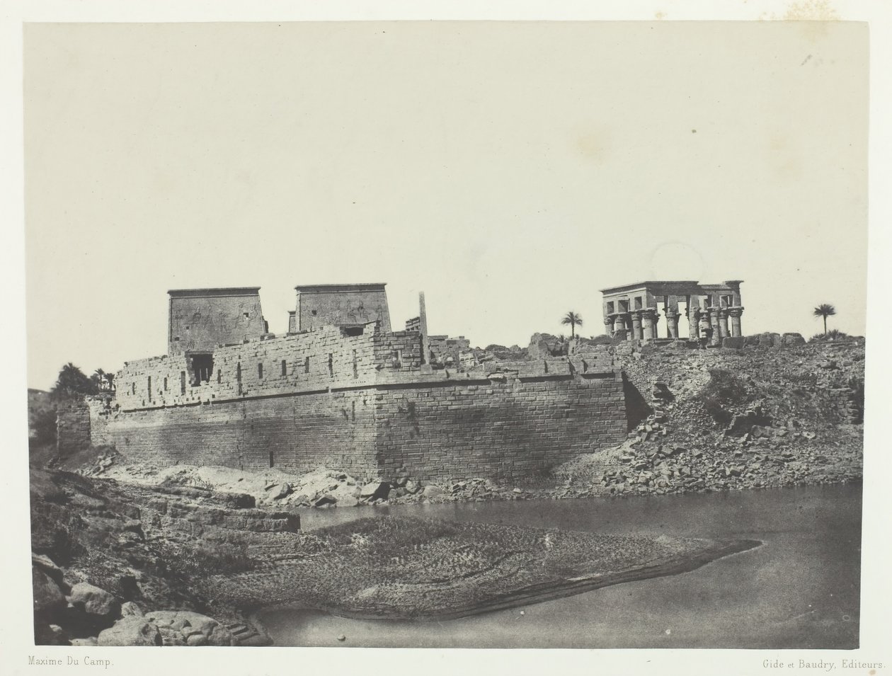 दक्षिण-पश्चिम कोण से देखें, फिलो, नूबिया, 184951, 1852 मुद्रित। द्वारा मैक्सिम डू कैंप