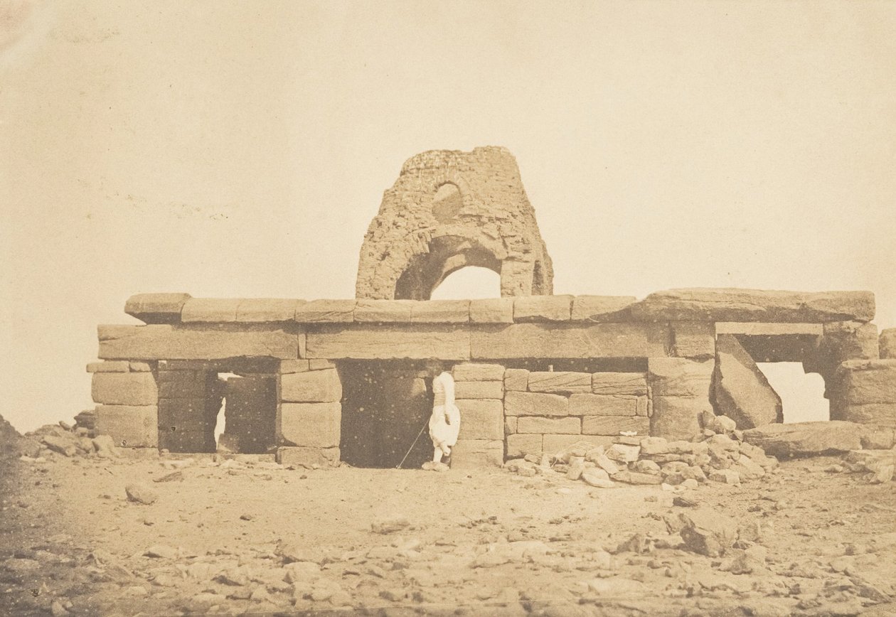 अमादा के मंदिर का दृश्य - एक कॉप्टिक चर्च का बर्बाद गुंबद, 2 अप्रैल, 1850। द्वारा मैक्सिम डू कैंप