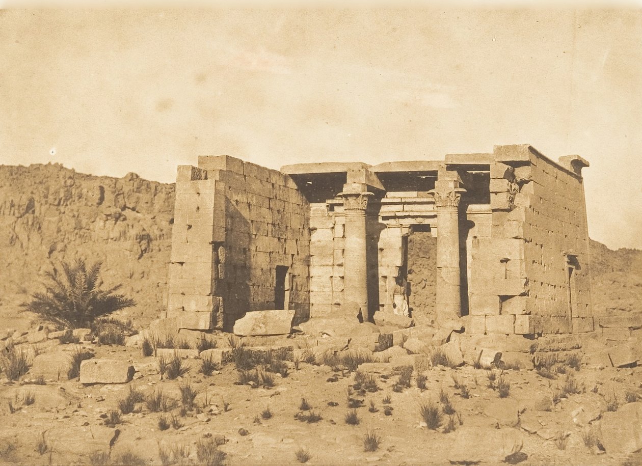 तफ़ह ताफ़िस के मंदिर का दृश्य, 9 अप्रैल, 1850। द्वारा मैक्सिम डू कैंप