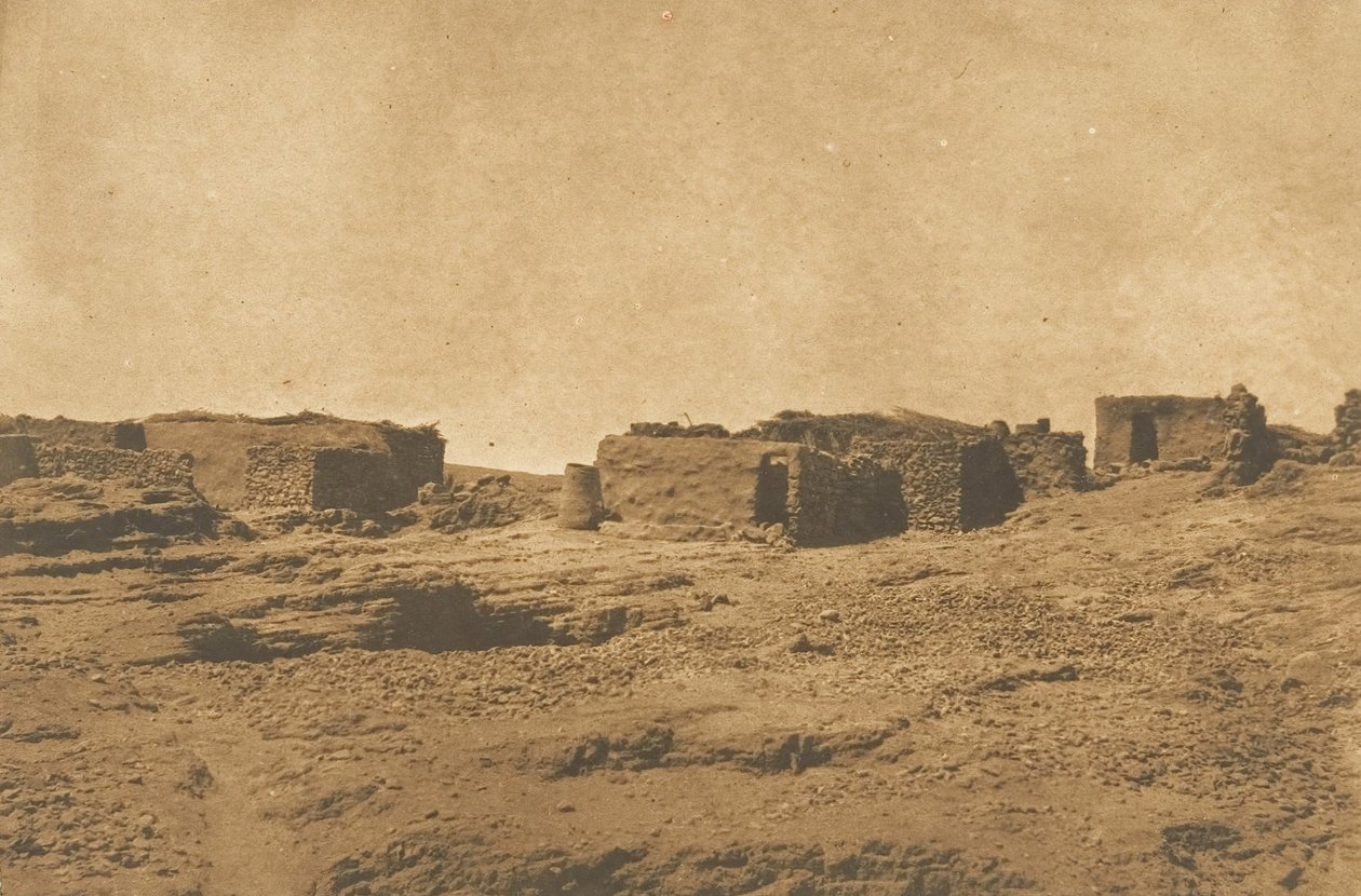 अप्रैल 1850 में कर्क रेखा के अबू-होर ट्रॉपिक के गांव का दृश्य। द्वारा मैक्सिम डू कैंप