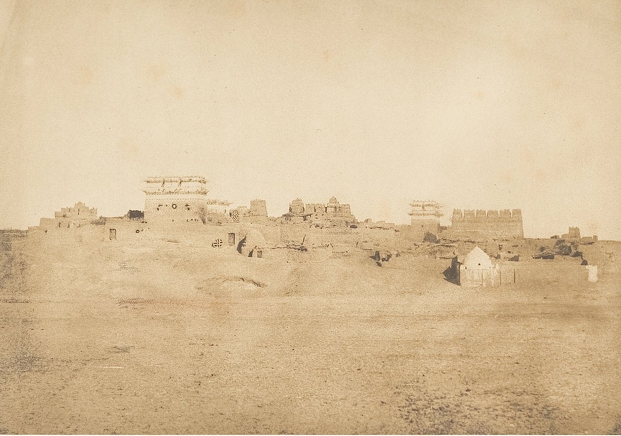 लक्सर, थेब्स, 1849-50 के गांव के हिस्से का दृश्य। द्वारा मैक्सिम डू कैंप