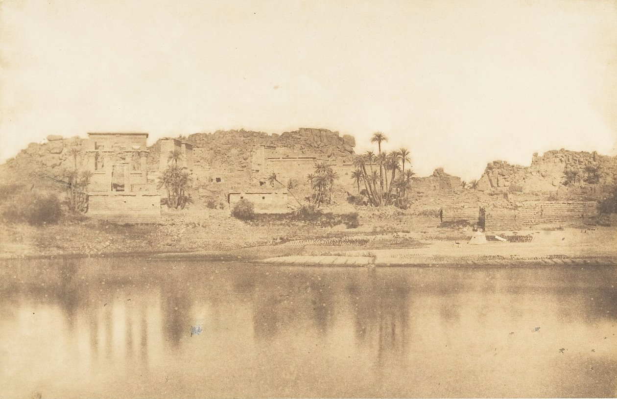 फिलै के द्वीप का सामान्य दृश्य, पूर्व से लिया गया, 1849-50। द्वारा मैक्सिम डू कैंप
