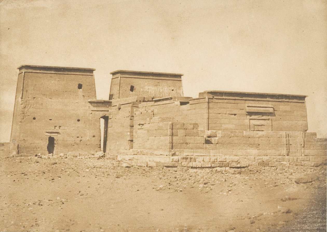5 अप्रैल, 1850 को उत्तर से लिया गया दक्के पसेल्सिस के मंदिर का सामान्य दृश्य। द्वारा मैक्सिम डू कैंप