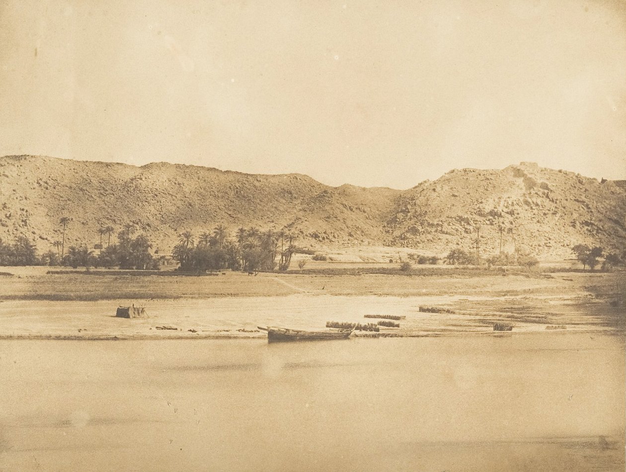 फिलै के दक्षिण-पूर्व का दृश्य - चर्क-एल-हेस्से, 1849-50। द्वारा मैक्सिम डू कैंप