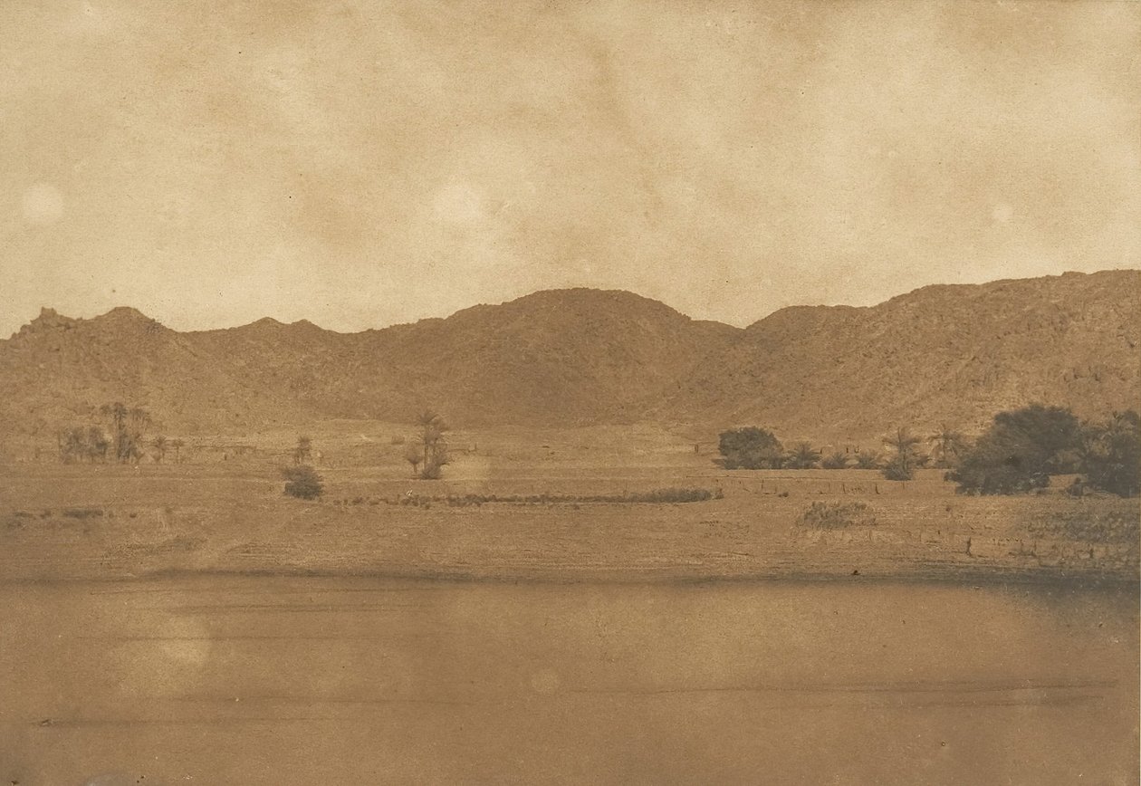 फिलै के उत्तर-पूर्व से लिया गया दृश्य - कोलोकिना का गाँव, 1849-50। द्वारा मैक्सिम डू कैंप