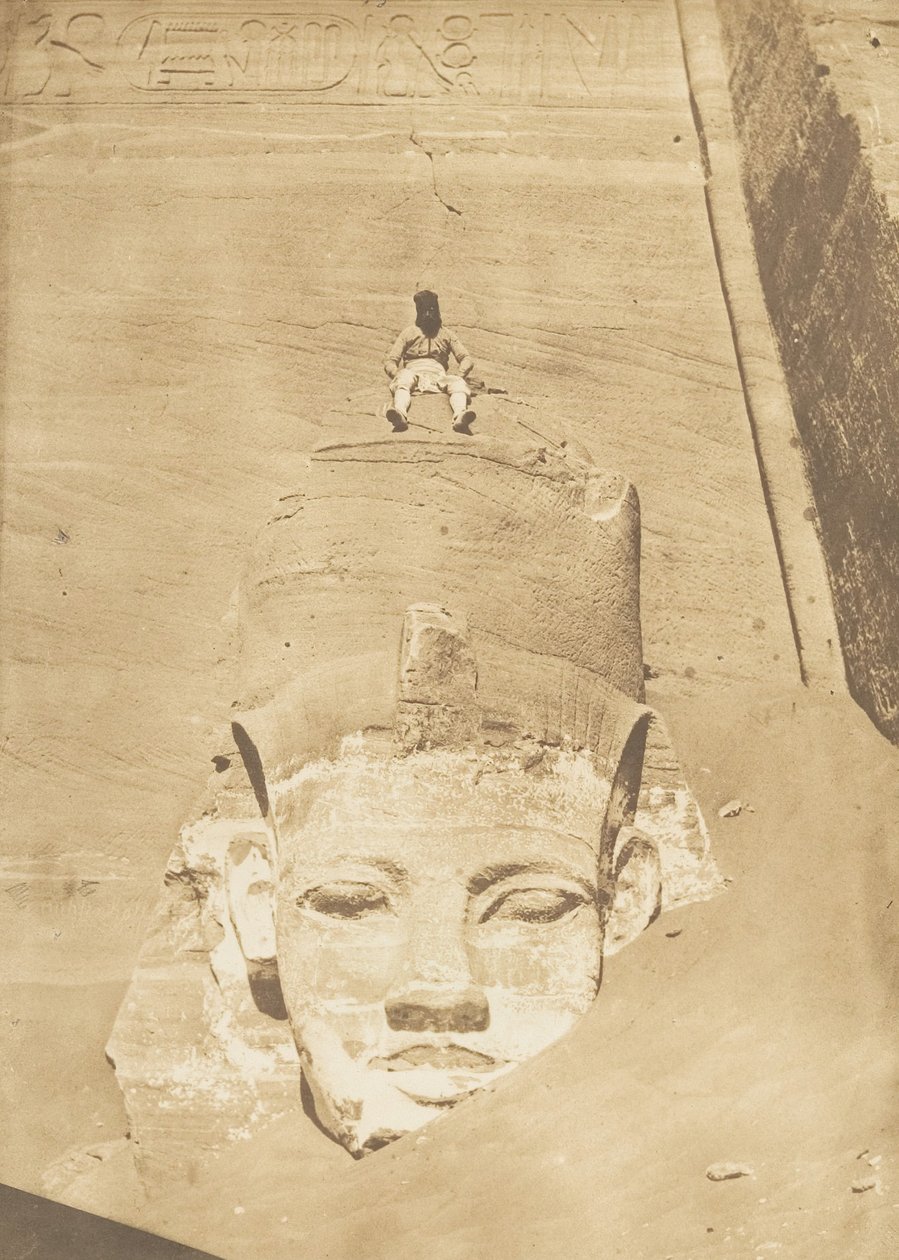 रे, अबू सिंबल, 1850 के मंदिर का पश्चिमीतम कोलोसस। द्वारा मैक्सिम डू कैंप
