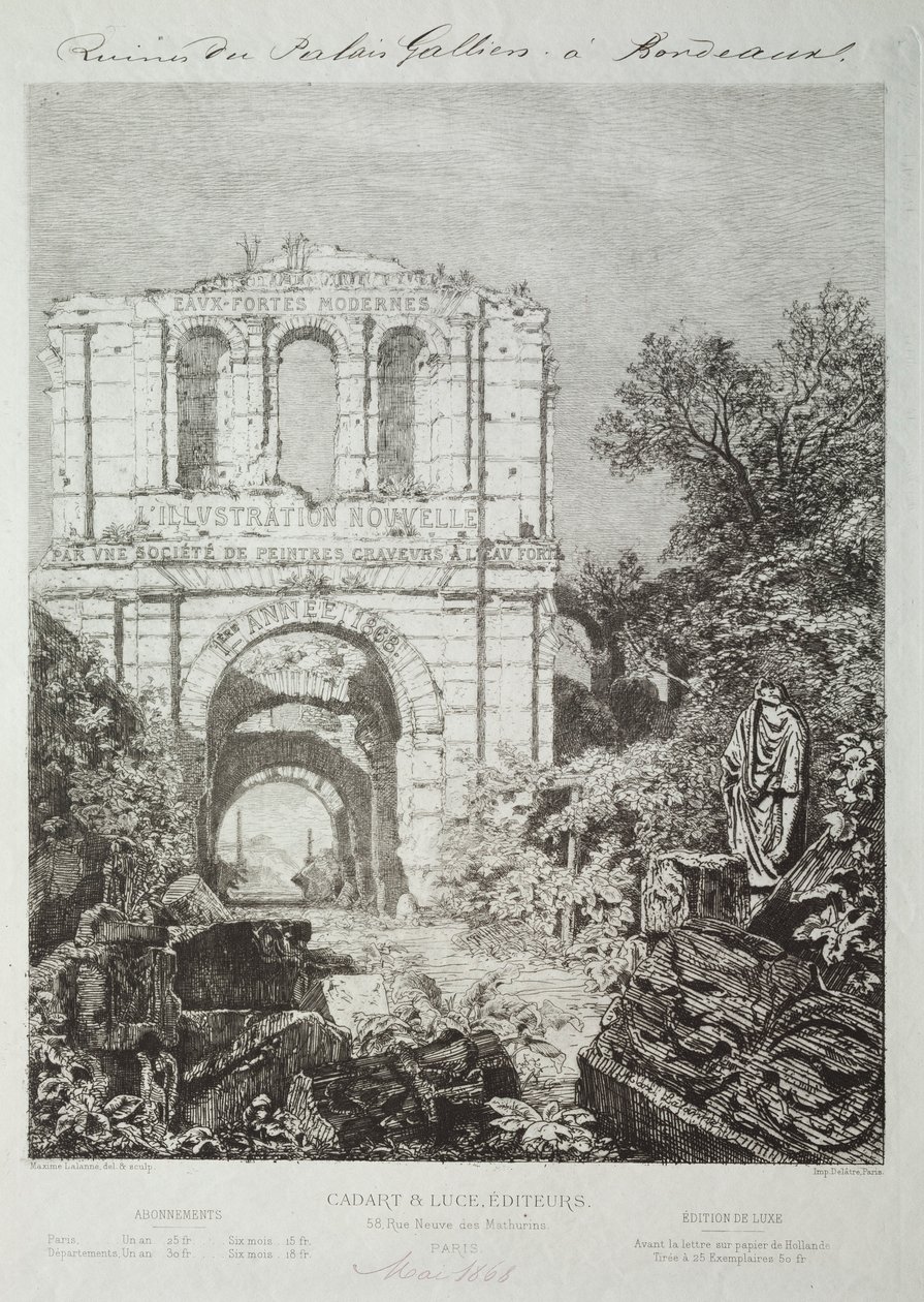 बोर्डो में गैलियन पैलेस के अवशेष, 1866-1868। द्वारा मैक्सिम लल्लन