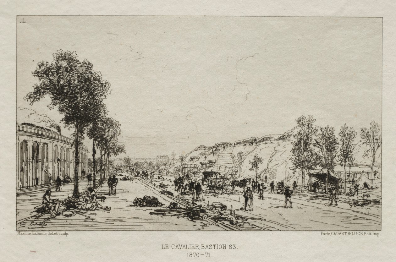 पेरिस मुख्यालयों की कलात्मक यादें: ले कैवालि बास्टियन 63, 1870-71। द्वारा मैक्सिम लल्लन