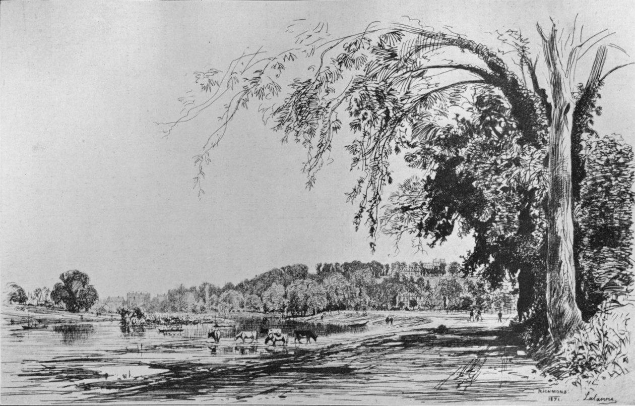 1871 के टेम्स से रिचमंड का दृश्य द्वारा मैक्सिम लल्लन