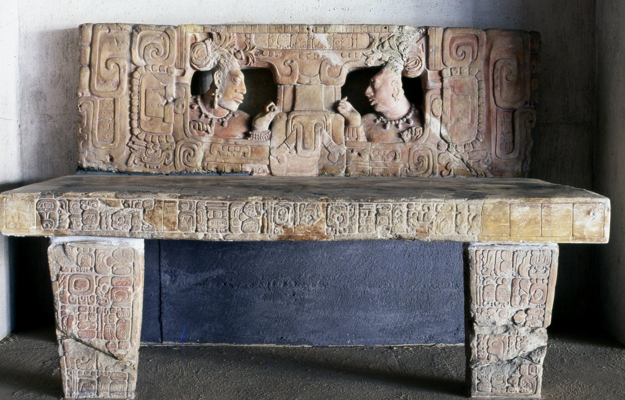 पाइड्रास नेग्रस, उस्मासिन्टा, ग्वाटेमाला, लेट क्लासिक पीरियड (600-900) से सिंहासन 1 द्वारा माया