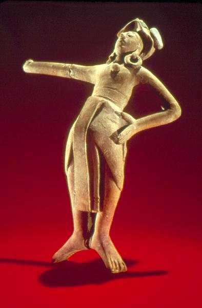 आइल ऑफ जैना से एक पवित्र गेंदबाज का चित्र, c.600-900 (मिट्टी के बरतन) द्वारा माया
