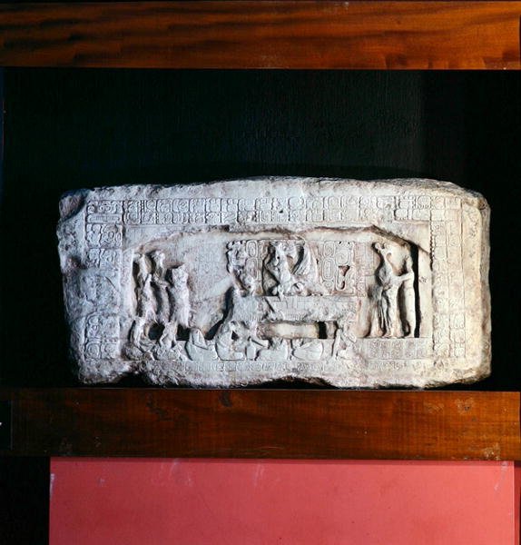 पिएड्रास नेग्रास, पेटेन, ग्वाटेमाला, लेट क्लासिक पीरियड (600-900 ईस्वी) (पत्थर) से लिंटेल 3 द्वारा माया मय