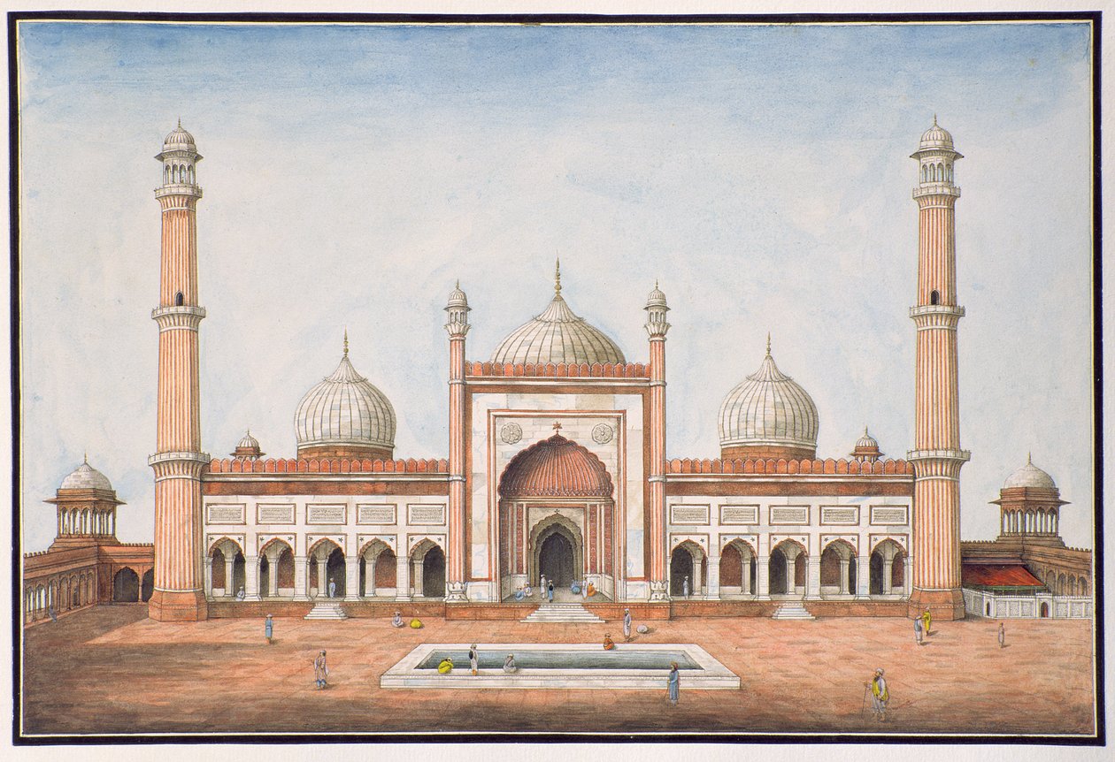 जुम्मा मुस्जिद, दिल्ली, c.1840 द्वारा मजार या मजहर अली खान