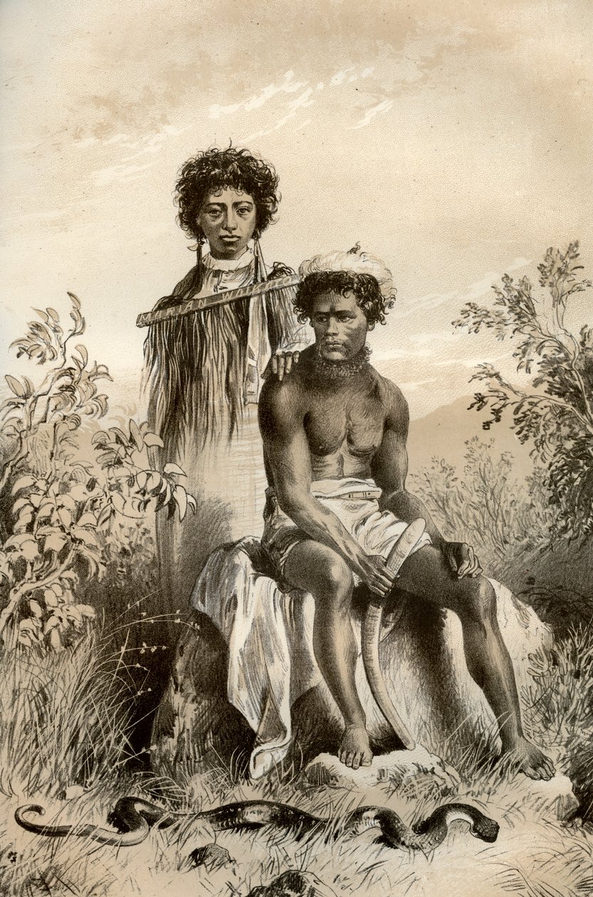 माओरिस और कालीन सांप, न्यूजीलैंड, 1879 द्वारा McFarlane और Erskine