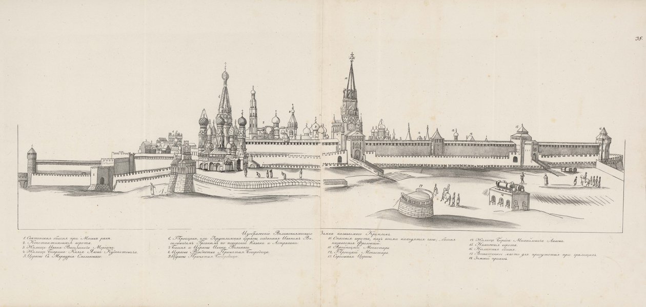 मॉस्को क्रेमलिन पूर्व से देखा गया, 1661-1662। द्वारा मेयरबर्ग
