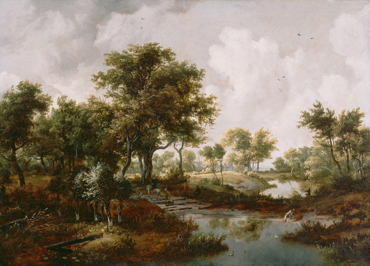 ए वुडेड लैंडस्केप, 1667 द्वारा मेइंडर्ट हॉबेमा