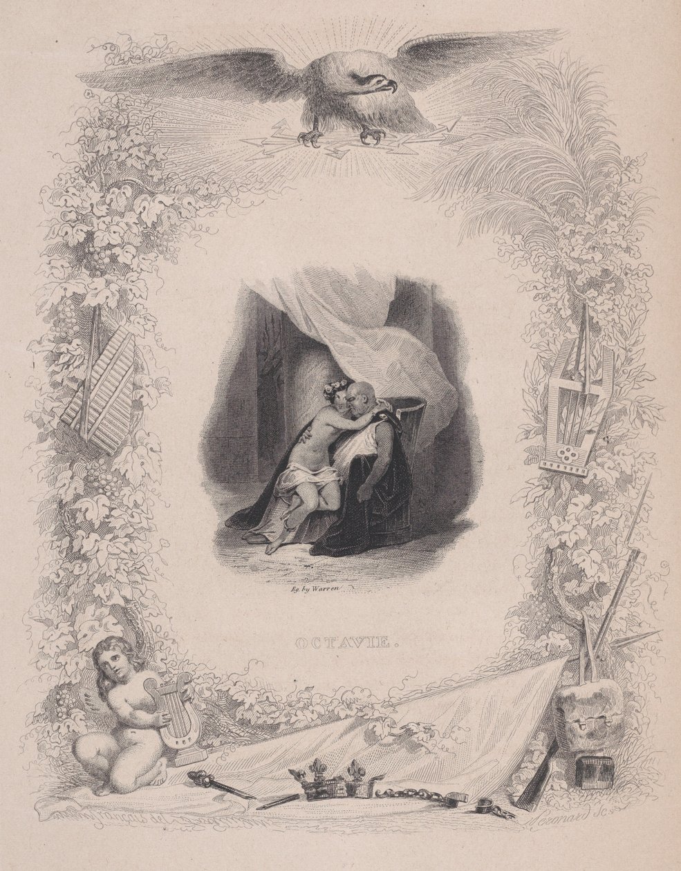 ऑक्टेवी, द सोंग्स ऑफ़ बेरेंजर से, 1829। द्वारा Melchior Peronard