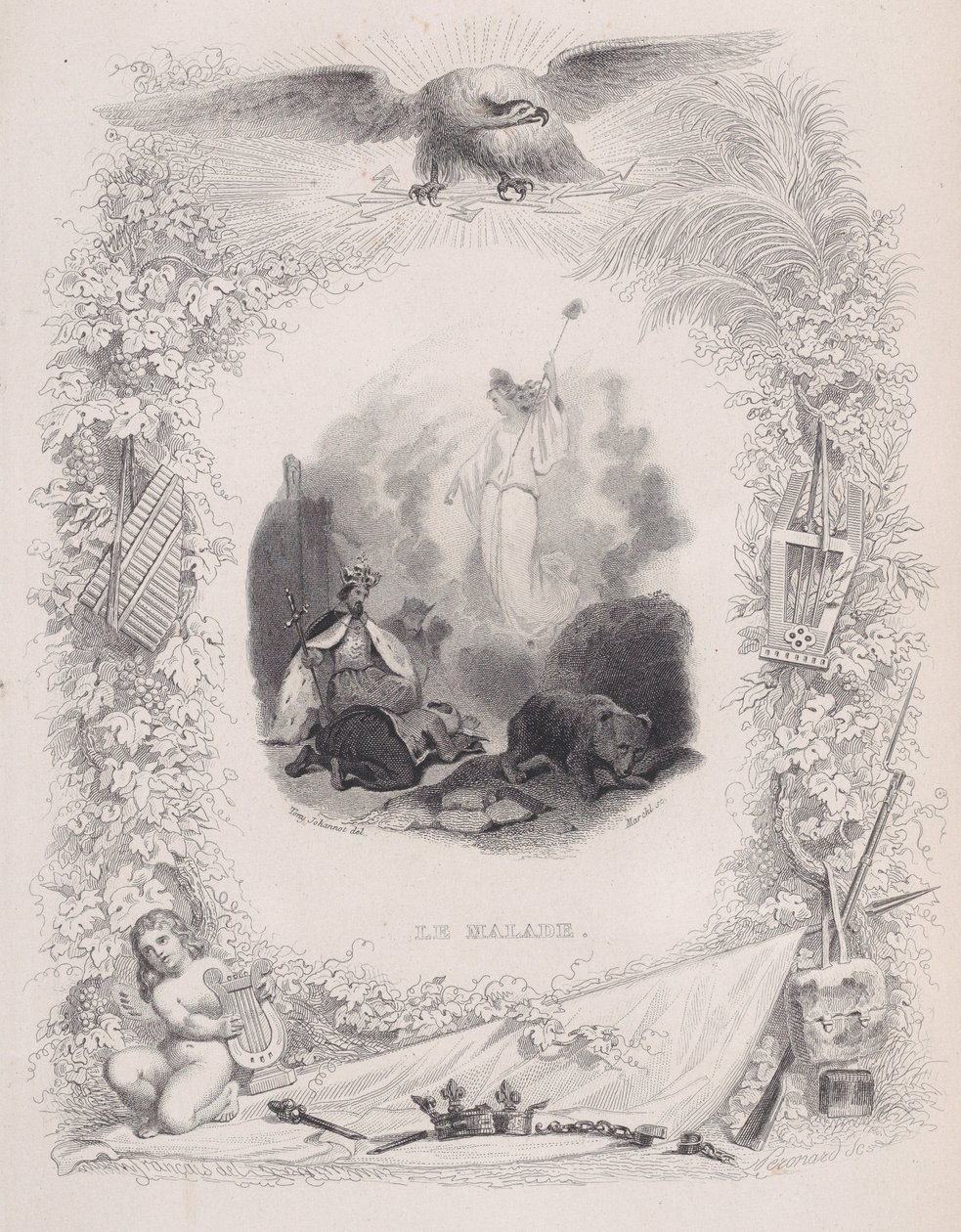 रोगग्रस्त, बैरेंजर के गीतों से, 1829 द्वारा Melchior Peronard