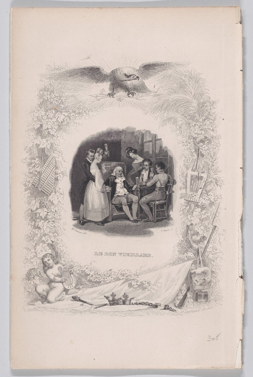 द गुड ओल्ड मैन फ्रॉम द सॉन्ग्स ऑफ़ बेरेंजर, 1829। द्वारा Melchior Peronard