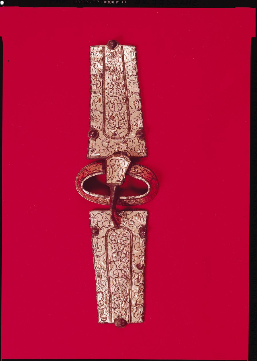 बेल्ट बकसुआ, Escolives-Sainte-Camille, Yonne (चांदी) के कब्रिस्तान से द्वारा Merovingian