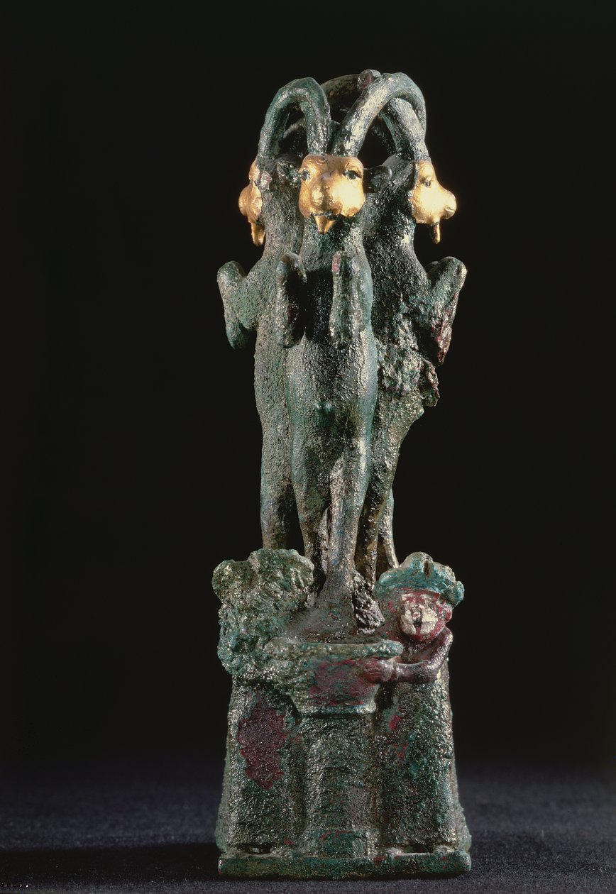 लार्सा, दक्षिणी मेसोपोटामिया से तीन बकरियों से बना पवित्र वृक्ष, c.1750 ई.पू. (कांस्य और सोना) द्वारा मेसोपोटामियन मेसोपोटामियन