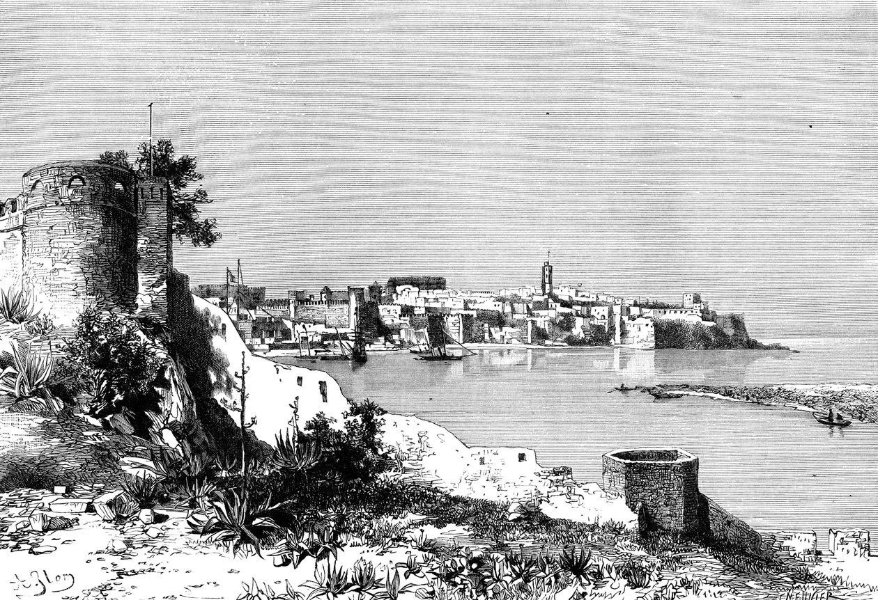 रबात और बू-रिग्रेग नदी का मुंह, मोरक्को, 1895। द्वारा Meunier