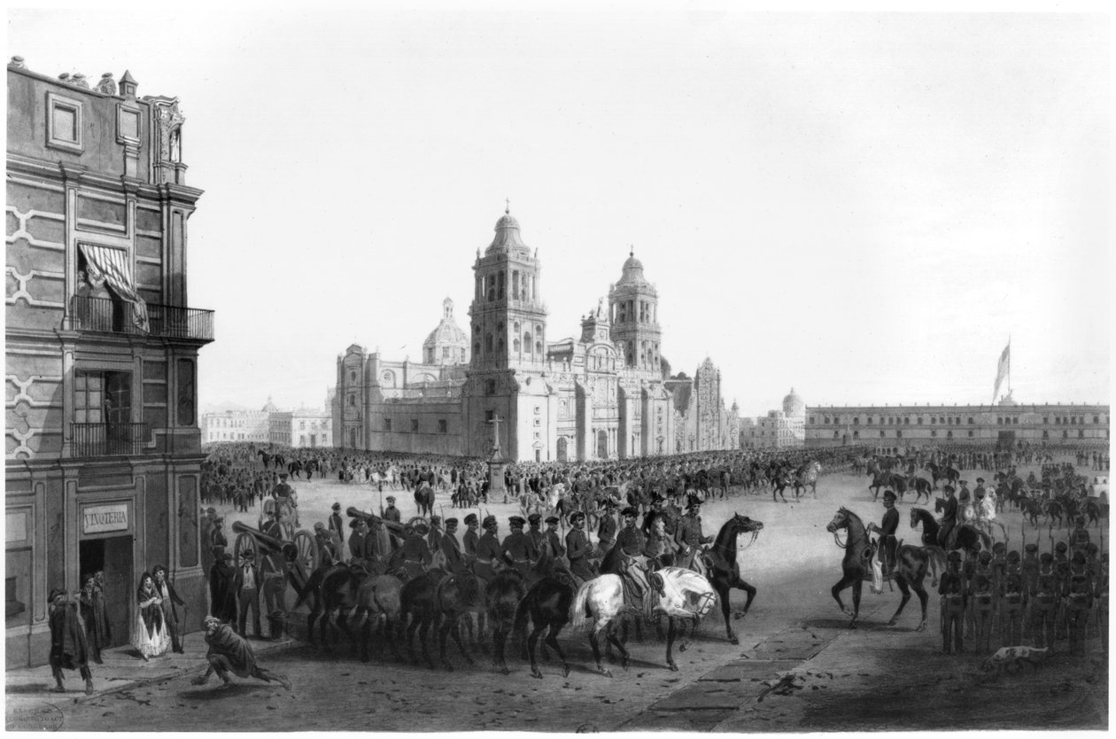 1847, 1847 में मेक्सिको में प्रवेश करते हुए मेजर जनरल विनफील्ड स्कॉट (1786-1866) द्वारा मैक्सिकन स्कूल