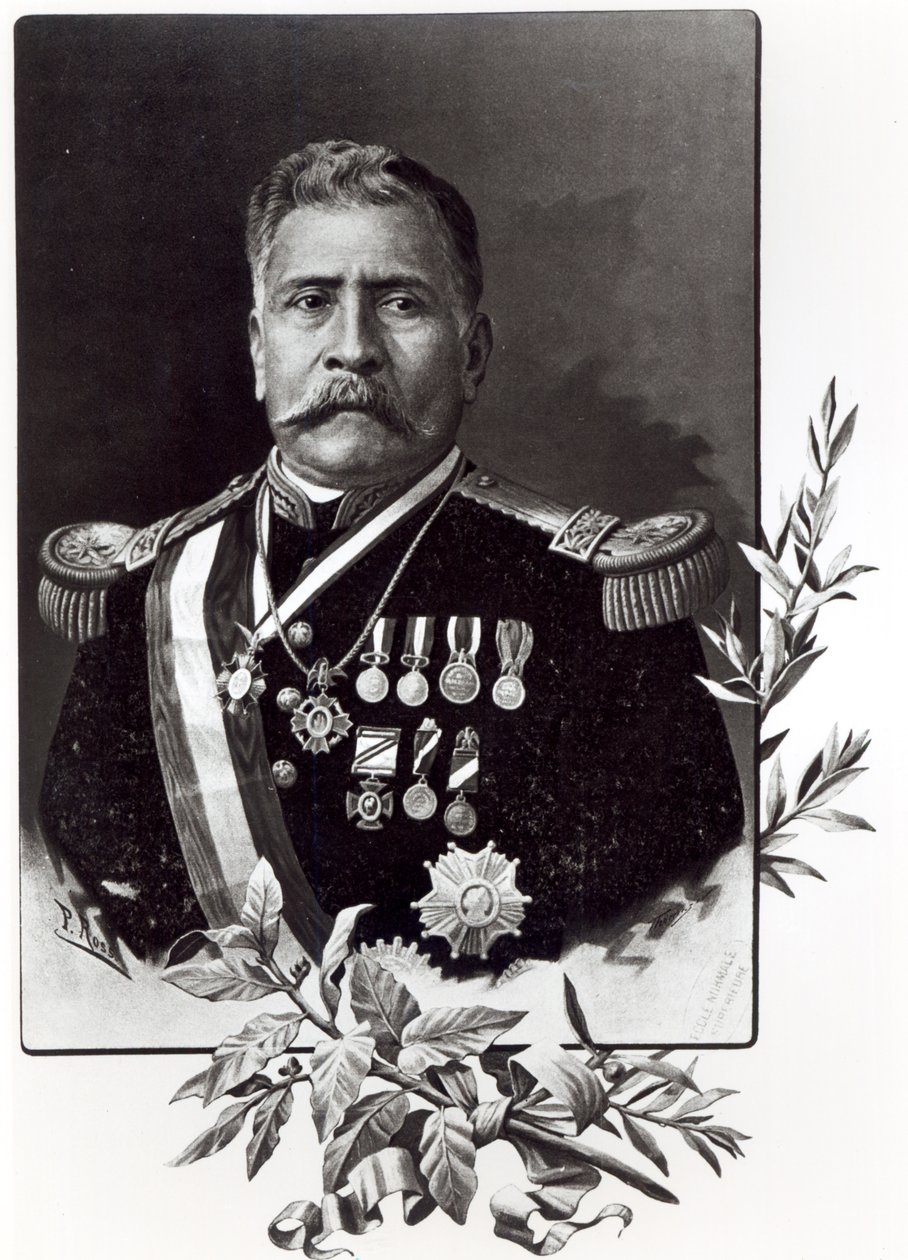 पोर्फिरियो डियाज़ का चित्र (1830-1915) द्वारा मैक्सिकन स्कूल