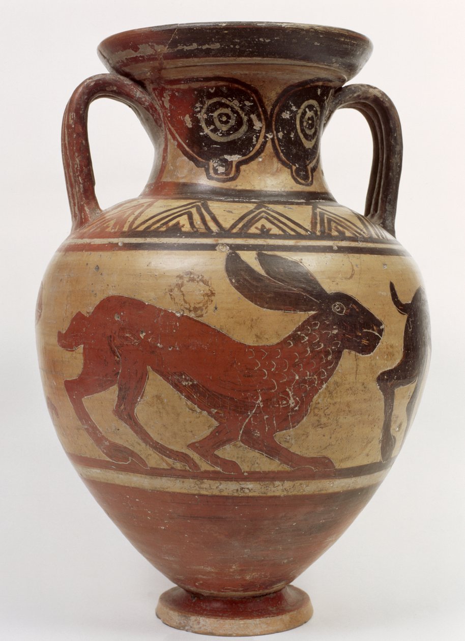 Etruscan ब्लैक-फ़िगर एम्फ़ोरा, सी। 500 ई.पू. (सिरेमिक) द्वारा Micali पेंटर स्टाइल