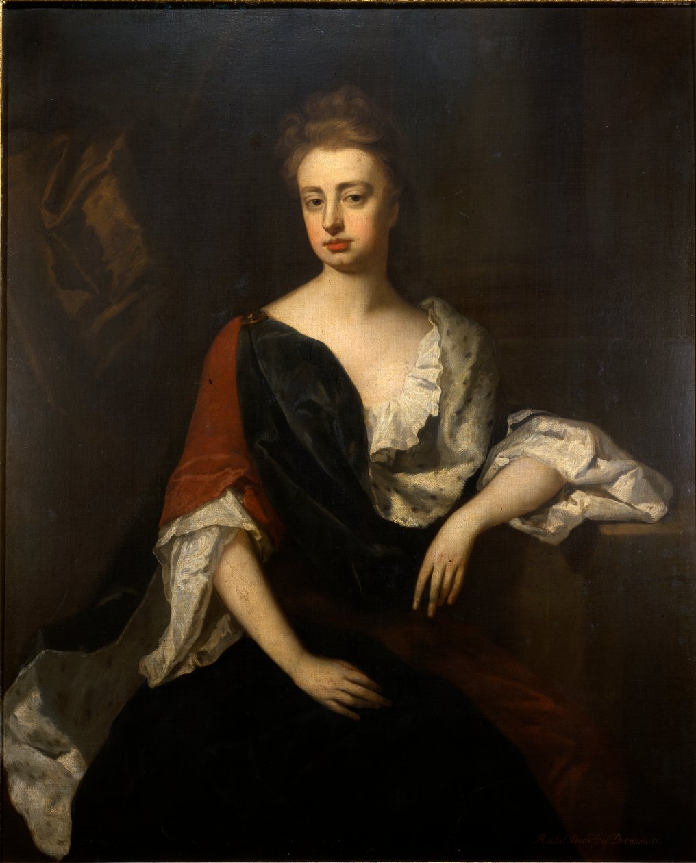 राहेल रसेल का पोर्ट्रेट, डचेस ऑफ डेवोनशायर, c.1694-1700 (कैनवास पर तेल) द्वारा माइकल (attr।) डाहल