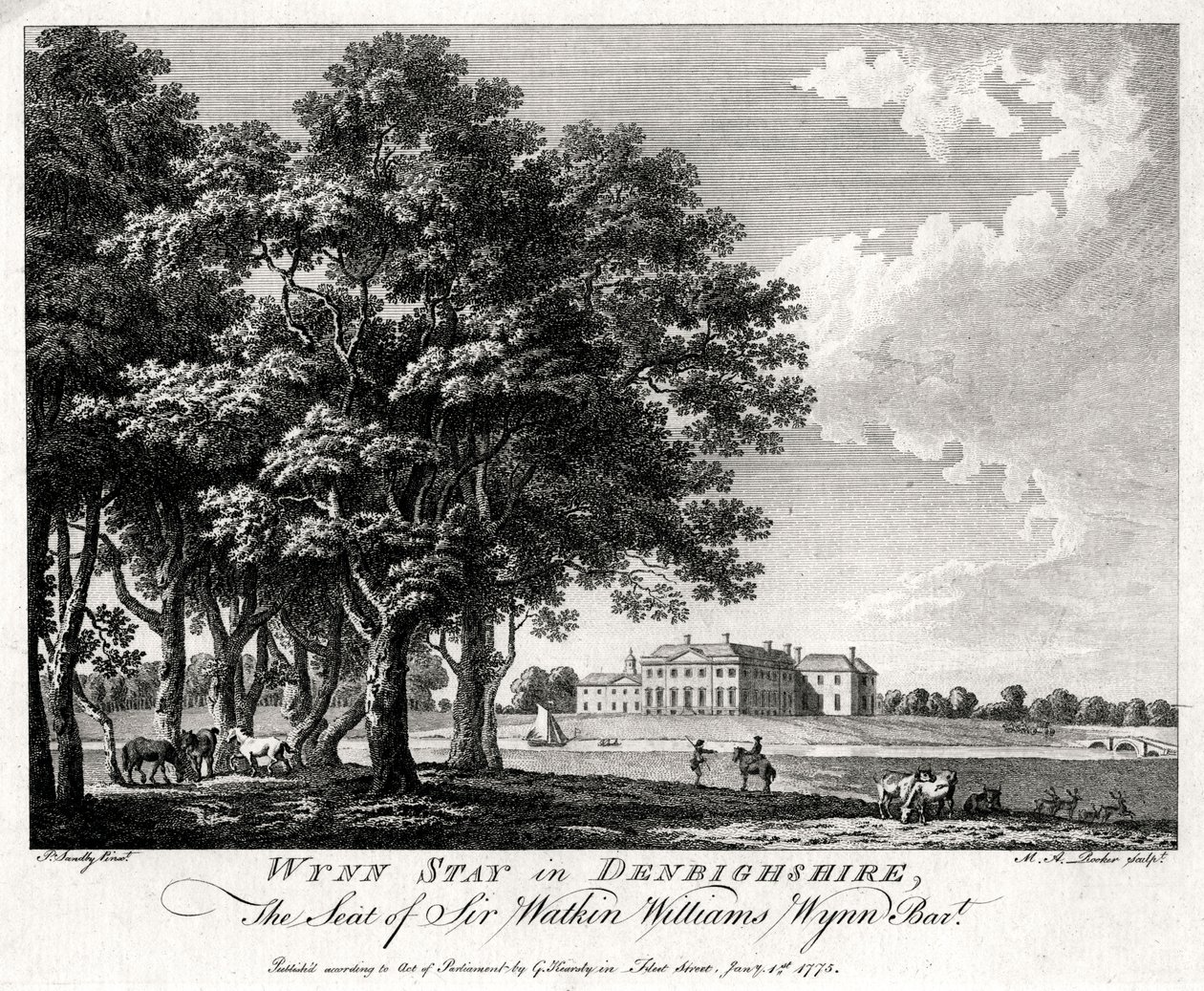 Wynn Stay Denbighshire, वेल्स, 1775 में द्वारा माइकल एंजेलो रूकर