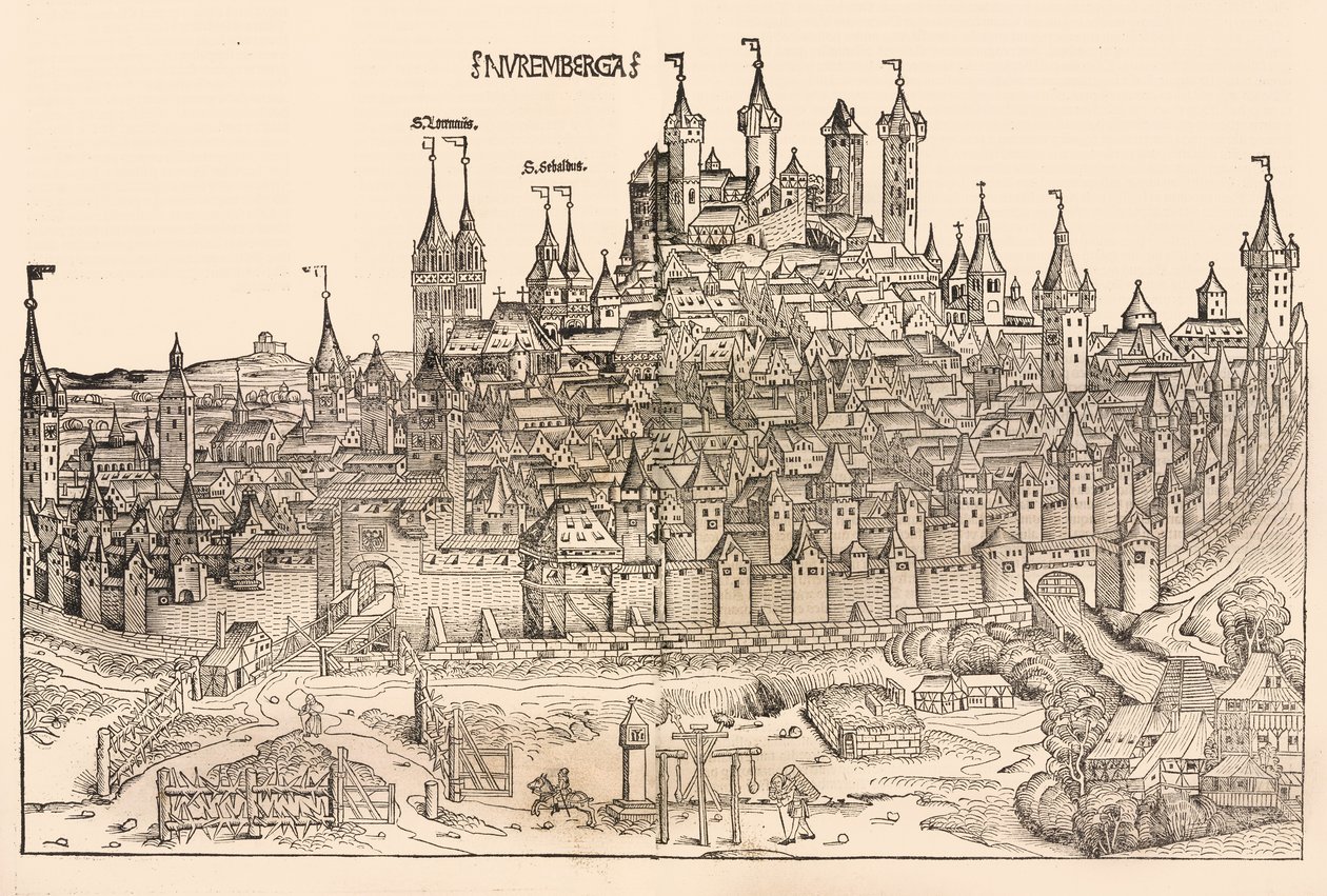 नूर्नबर्ग, 1493। द्वारा माइकल वोल्गेमुट