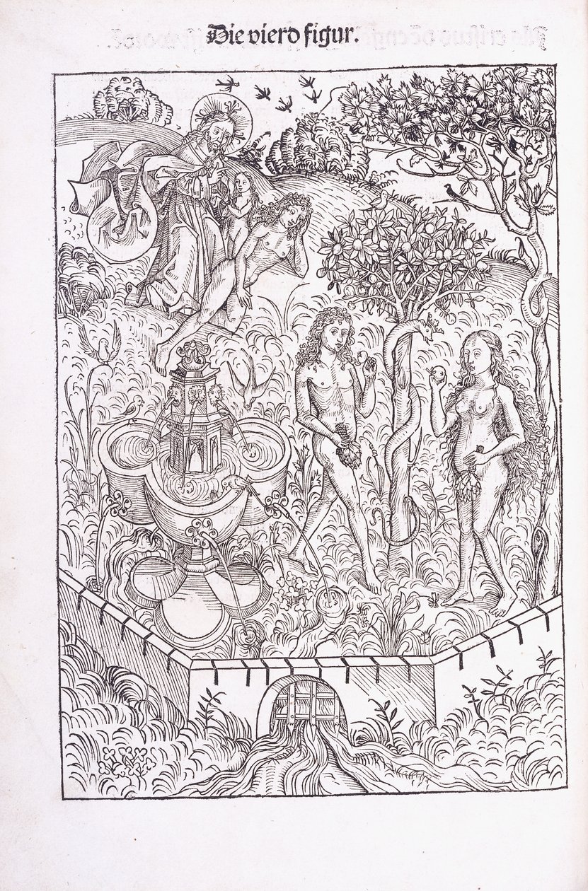 अदन और ईव गार्डन के ईडन में, 1491 द्वारा माइकल वोल्गेमुथ