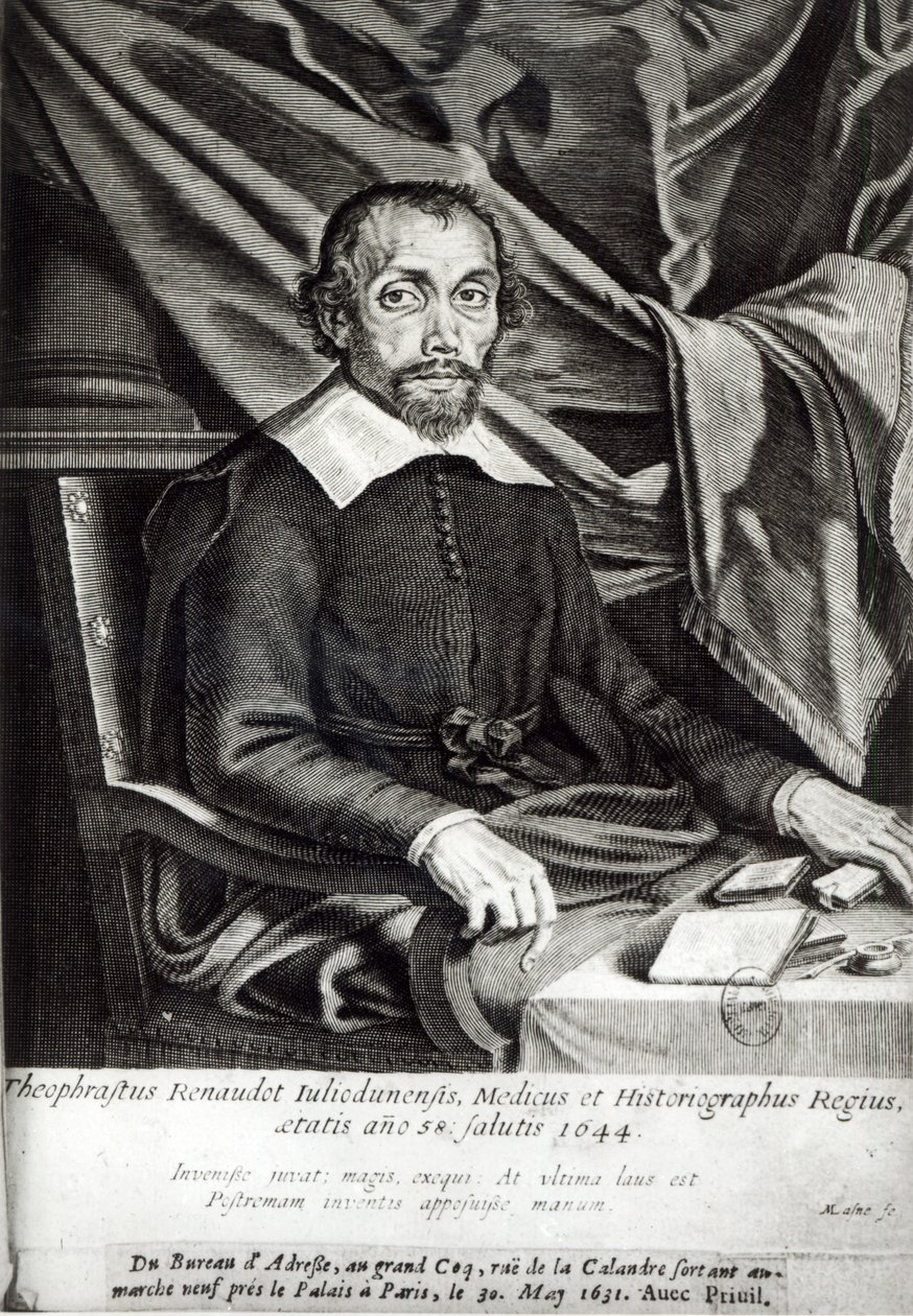 थियोफ्रास्ट रेनाडोट का पोर्ट्रेट (1586-1653) 58, 1644 द्वारा मिशेल लासने